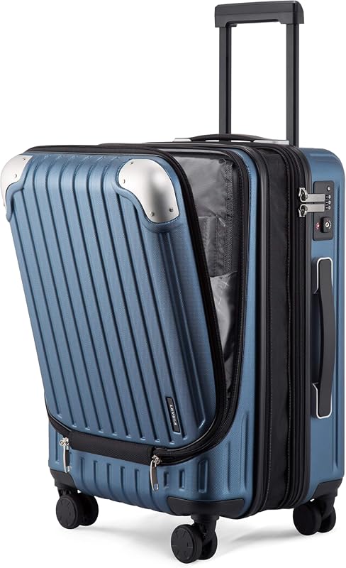 LEVEL8 20-Inch Expandable Carry-On Luggage, Airline Approved Durable Suitcase with Quiet Spinner Wheels for Smooth Travel