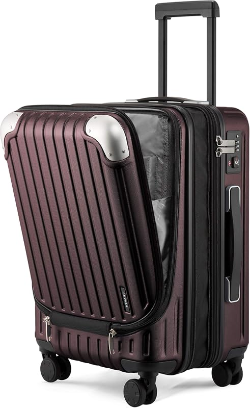 LEVEL8 20-Inch Expandable Carry-On Luggage, Airline Approved Durable Suitcase with Quiet Spinner Wheels for Smooth Travel