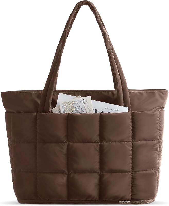 BAGSMART Expandable Puffer Tote Bag for Women, Large Capacit